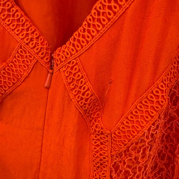 Free People sweet talkin red orange lace Jumpsuit size small - Picture 5 of 8
